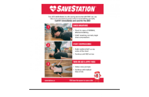 CPR/AED Instructional Poster - Save Station