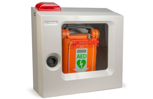 Cardiac Science Standard Size Wall Mount AED Cabinet w/Alarm & Strobe FITS G5 AED