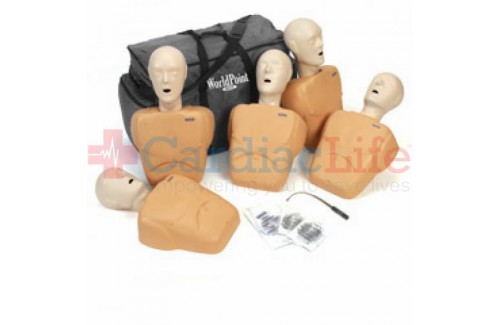 CPR Prompt Adult/Child Manikins 5-Pack TAN w/ Carry Bag