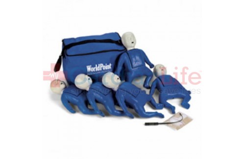 CPR Prompt Infant Manikins 5-Pack BLUE w/ Carry Bag