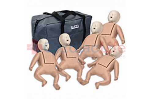 CPR Prompt Infant Manikins 5-Pack TAN w/ Carry Bag