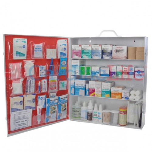 3 Shelf First Aid Kit Osha Fill with Medication & Logo