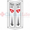 AED 3D Tent Sign with Arrow Plastic - 4" x 18"