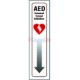 AED Location Sign 4" x 18"
