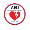 AED Equipped Facility Window/AED Wall Cabinet Decal - 4" Diameter