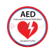 AED Equipped Facility Window/AED Wall Cabinet Decal - 4" Diameter