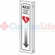 AED Sign With Arrow Plastic - 4" x 18"  