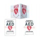 3D AED TENT Sign, AED Static Cling Location Sign, AED Location Standout Sign
