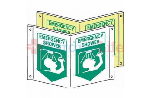 Glow-in-the-Dark Compact Emergency Shower Tent Sign-7"x10"