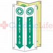 Glow-in-the-Dark First Aid Location Tent Sign-4"x18"