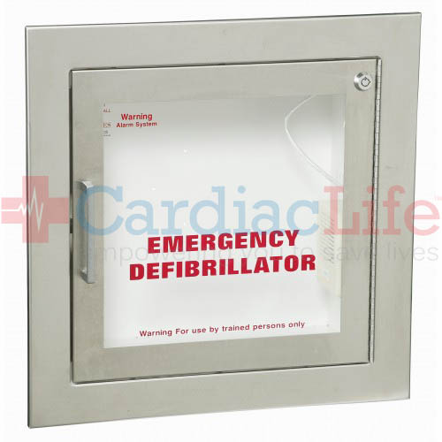 Fully Recessed Stainless Steel AED Cabinet