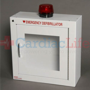 AED Wall Cabinet Surface Mount with Alarm & Strobe w/ AED Signs