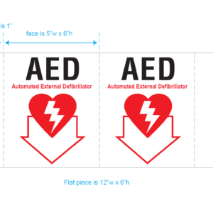 3D Plastic AED Tent Sign - 6" x 5"  by Cardiac Life