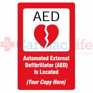 Custom Plastic AED Sign 10" x 14"
